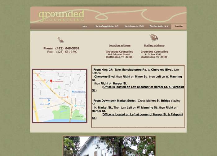 Before: Grounded Counseling old website 2005