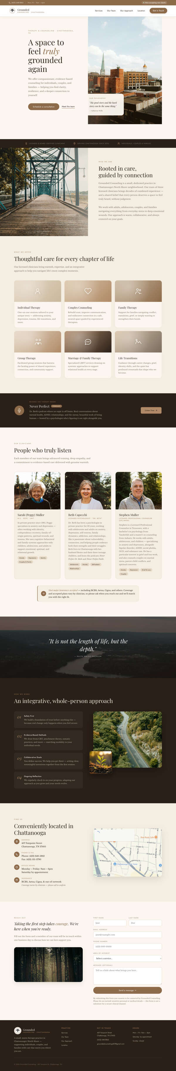 After: Grounded Counseling new website redesign